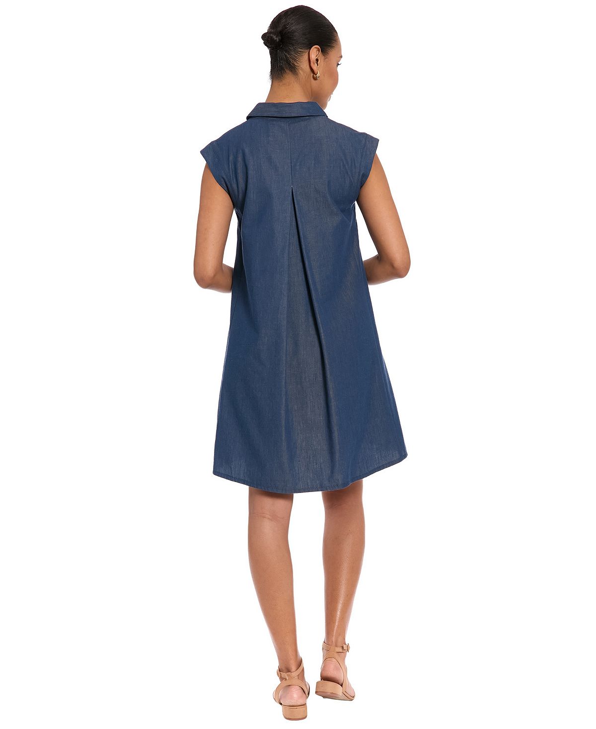 London Times Petite Cap-Sleeve Collared A-Line Dress view 4 — MAYCSS fashion products