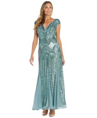 maxi light blue formal dress La Rochette Embellished Bandeau Cowl Neck Maxi Dress in Light Blue main image 1