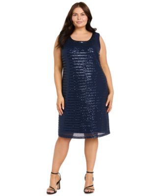 Plus Size Mix Media Sequin Detail Jacket Dress