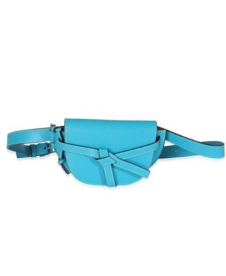 Blue Calfskin Mini Gate Belt Bag