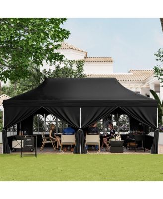10 x 20 FT Canopy w/ 6 Detachable Sidewalls Carrying Bag UPF50+ Sun Protection