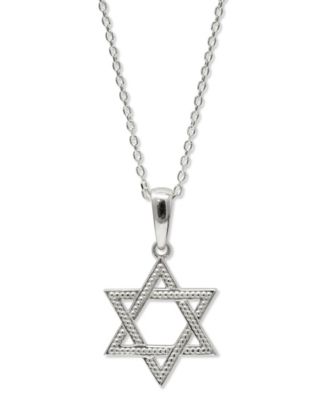 Anzie Dew Drop Star of David Charm - Silver