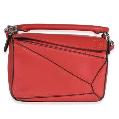 Scarlet Calfskin Mini Puzzle Bag