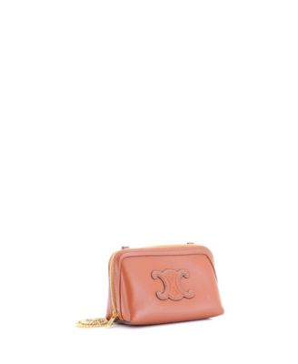 Cuir Triomphe Zip Around Chain Clutch Leather