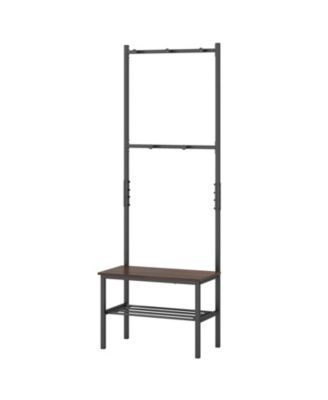 Freestanding 3-in-1 Hall Tree with Bench and Hooks