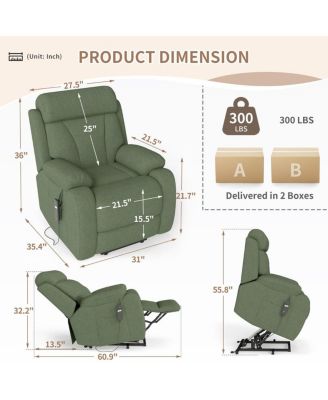Snowflake Velvet Lift Chair for Seniors with Remote Control, Electric Recliner Sofa for Elderly, Soft Fabric Power Chair
