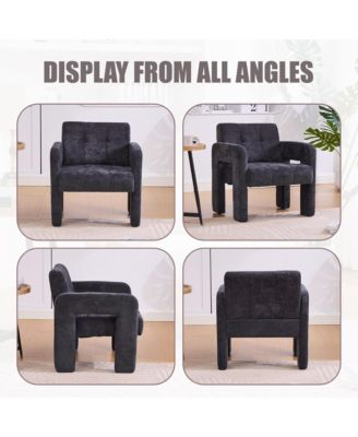 Modern Accent Chair, Chenille Fabric Upholstered Armchair, Single Lounge Chair for Living Room, Bedroom and Reading Nook