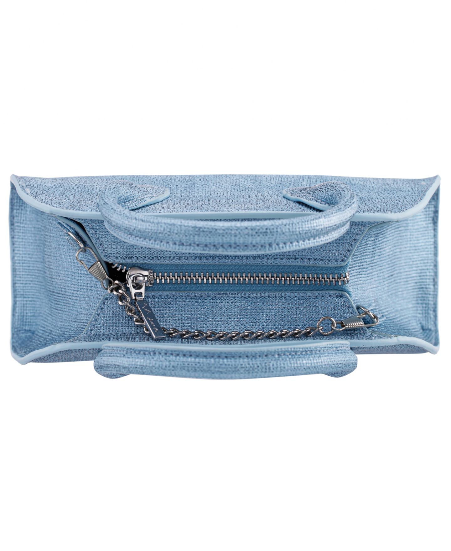 Женская сумка Nina Yorke Metallic Small Satchel Handbag, цвет: Светлый джинсовый — фото 5