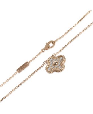 Van Cleef & Arpels Rose Gold Diamond Vintage Alhambra Pendant
