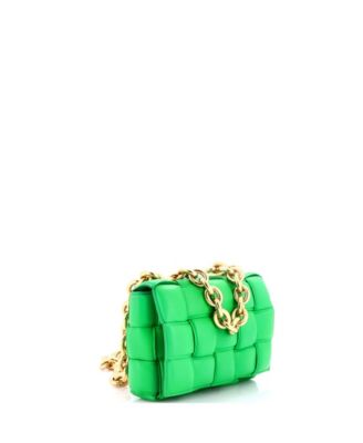 Cassette Chain Crossbody Bag Padded Maxi Intrecciato Leather