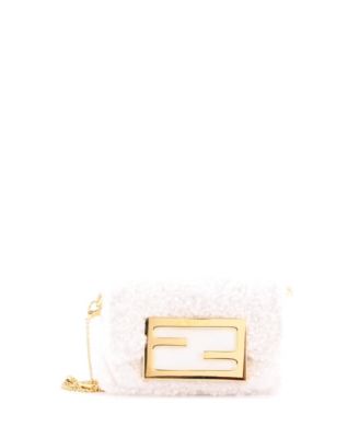 Nano Chain Baguette Charm Bag Shearling