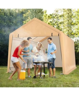 9x17 ft Heavy Duty Carport Canopy PE Car Tent Steel Outdoor Garage Shelter