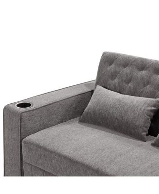 Pull Out Loveseat Sofa with Adjustable Backrest for Small Space