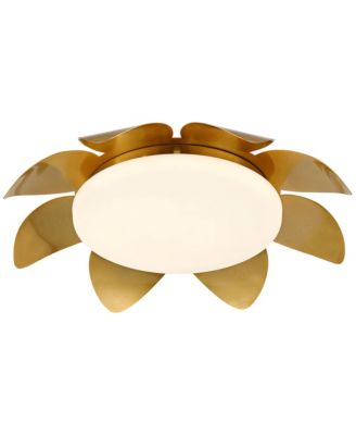  Radiance 16" Wide Brass Flower LED Ceiling Light