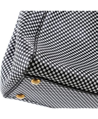 Regular Peekaboo Bag Check Print Leather