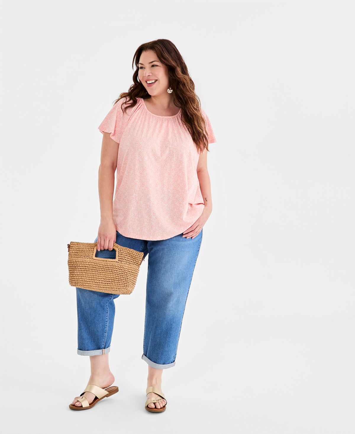 Style & Co Plus Size Mid-Rise Relaxed Straight-Leg Jeans, Macy's Exclusive view 6 — MAYCSS fashion products