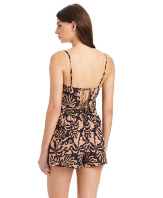 Women's Sleeveless Square Neck Swim Cover-Up Top