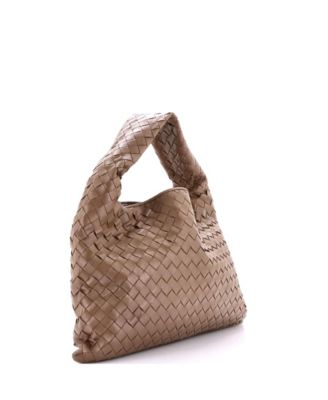 Small Hop Hobo Intrecciato Leather