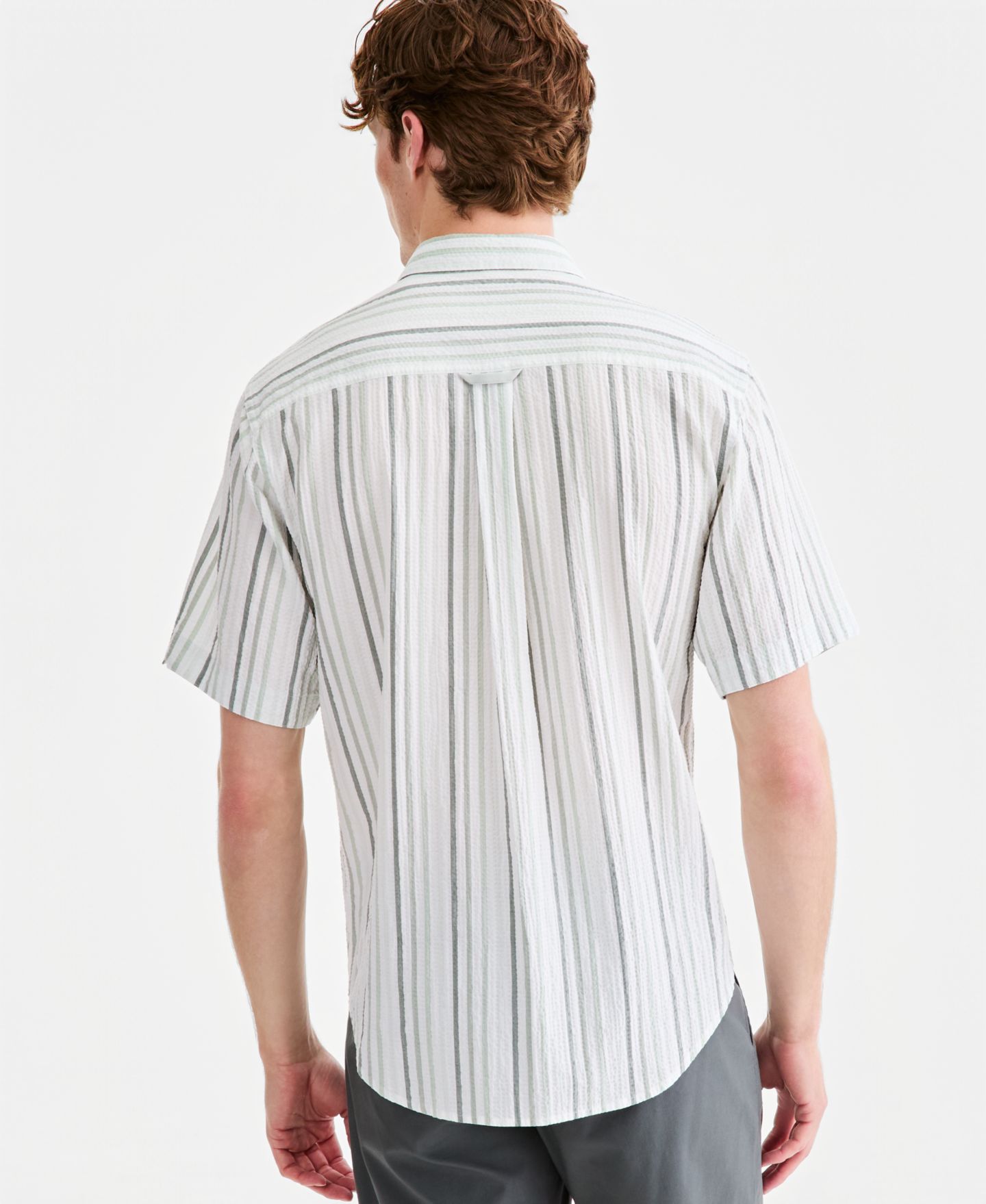 Мужская рубашка Tommy Bahama Nova Wave Silva Stripe, цвет: Пыльный шалфейный — фото 4