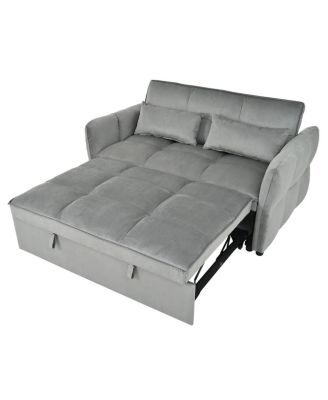 3-in-1 Velvet Pull Out Sleeper Sofa Bed with Adjustable Backrest