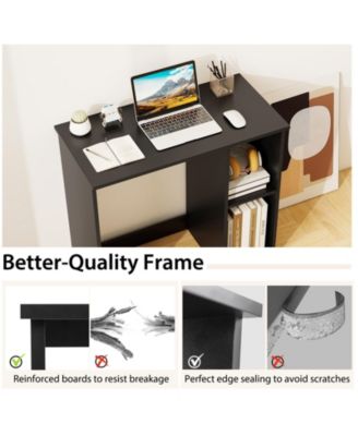 31.5 in Modern Home Office Desk with Storage Compartments