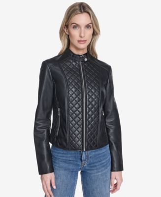 Andrew Marc Women's Marlette quilted lamb leather scuba jacket