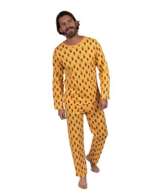 Men's Matching Family Two Piece Cotton Long Sleeve Loose Fit Pajamas