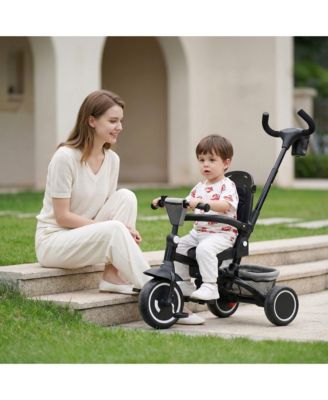 7-in-1 Toddler Tricycle Stroller with Rotating Seat, Adjustable Push Handle and Canopy