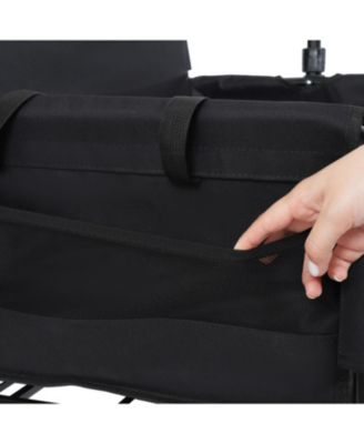 Outdoor Storage 3-in-1 Collapsible Foldable Wagon Cart with Bench Seat & Storage Heavy Duty Utility Cart For Camping