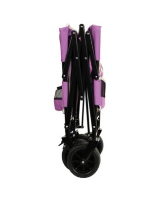 Outdoor Storage 3-in-1 Collapsible Foldable Wagon Cart with Bench Seat & Storage Heavy Duty Utility Cart For Camping