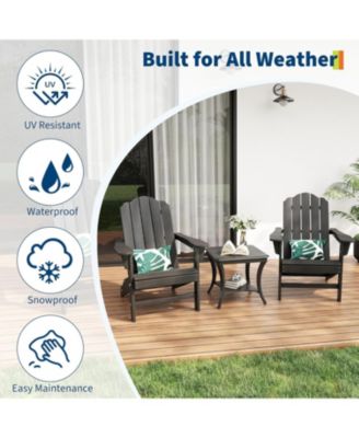 Adirondack Chair for Patio, HDPE Outdoor Lawn Chair with Wood Texture for Garden Backyard Deck Poolside Use