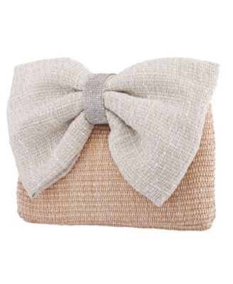 Tula Straw Bow Small Satchel Handbag