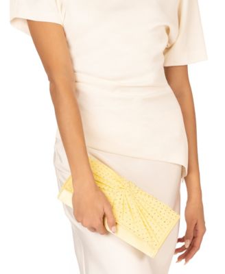 Unique Chiffon Twist Crystal Small Clutch Handbag