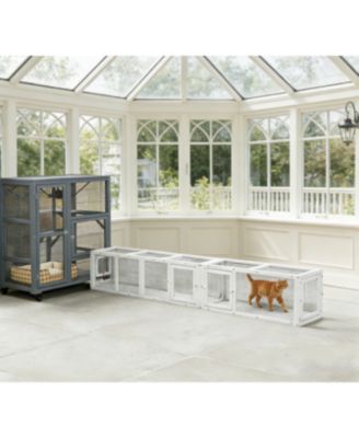 Zeus and Ruta Versatile Cat Tunnel With Cage For Indoor Outdoor Play and Catio Enclosure
