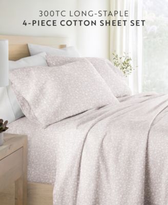 Long Staple 300-Thread Count Cotton Pattern 4-Pc. Sheet Set, Full