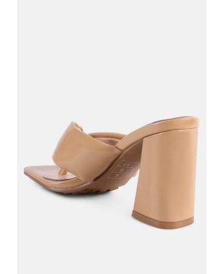 Womens Phantom Ruched High Heeled Thong Sandals