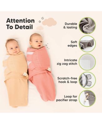 3pk Soothe Wren Swaddle Sleep Sacks, Organic Newborn Swaddles Wrap 0-3 Months, Soft Baby Wearable Blanket