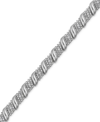 Macy's - Diamond Diagonal Bracelet (1/4 ct. t.w.) in Sterling Silver