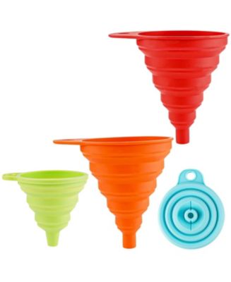 Silicone Space Saving Collapsible Funnel Set with Narrow Mouth - Macy's