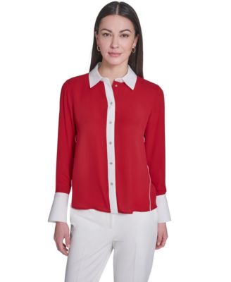 Women's Slim-Fit Button-Up Top
