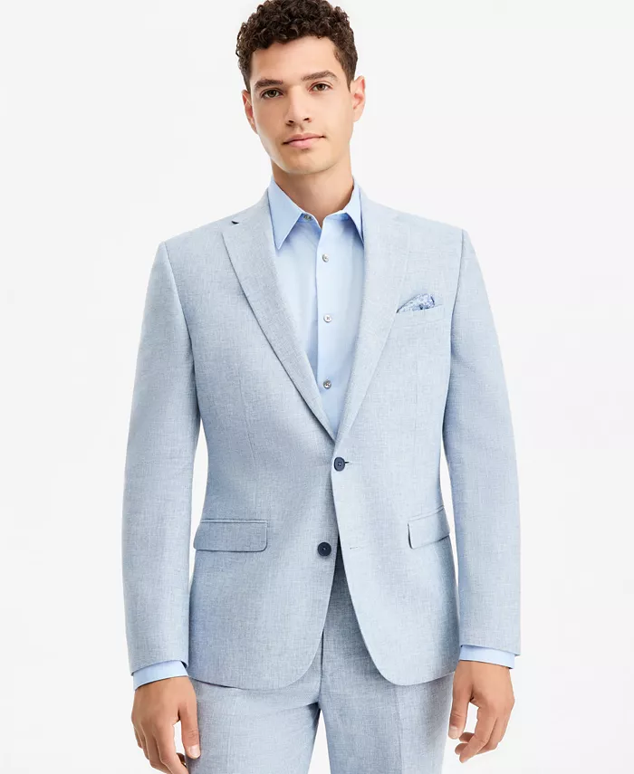 Men's Slim-Fit Linen-Blend Suit Separates Jacket