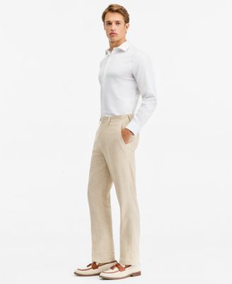 mens slim fit tan dress pants Wheat Stretch Slim Fit Suit Pants