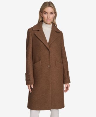 Regine Sb Women's Soft Wool Boucle Coat With Back Vent