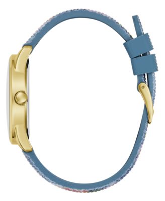 Women's Floral Print Silicone Strap Analog Watch, 36mm