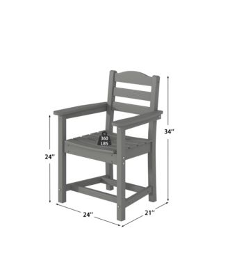 Set of 2 Outdoor Dining Chair with Armrests, For All Weather Conditions