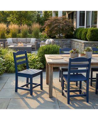 Set of 2 Outdoor Dining Chair without Armrests, For All Weather Conditions