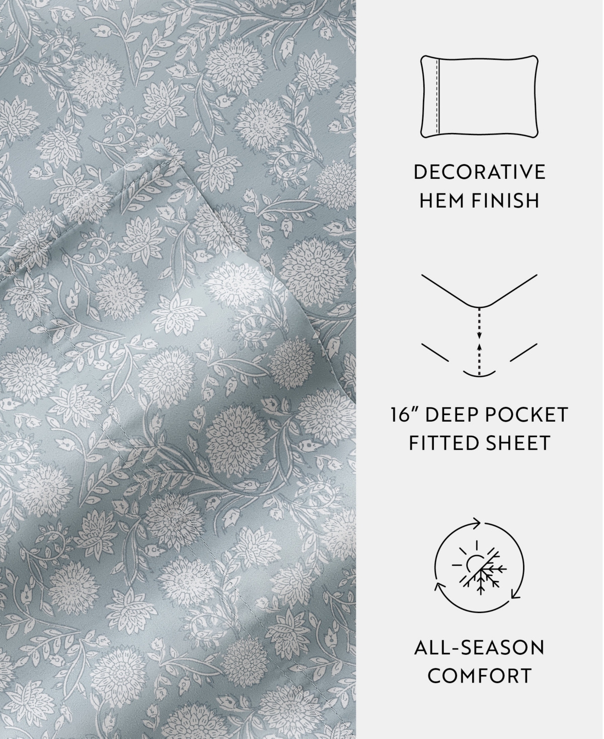 ienjoy Home Long Staple 300-Thread Count Cotton Pattern -Pc. Sheet Set