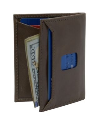 Men's Men RFID Leather Wallet Slim Front Pocket Wallet Business Card Case
