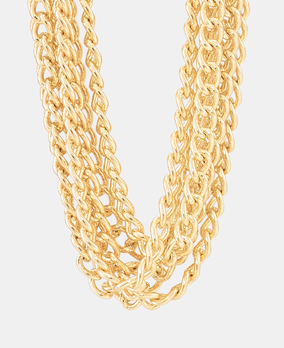 Anne Klein Gold-Tone Metal Statement Chain Drop Earrings