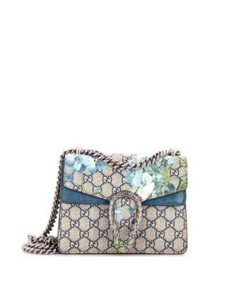Mini Dionysus Bag Blooms Print GG Coated Canvas